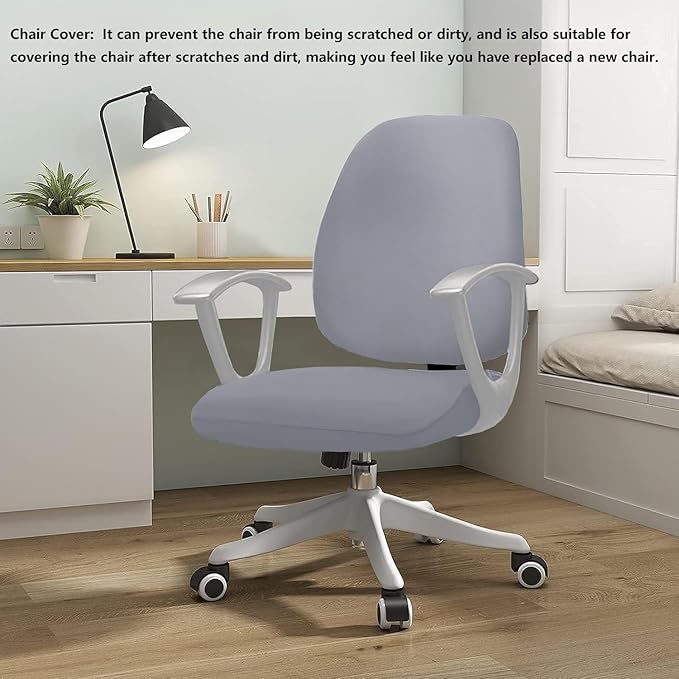 Office Chair Covers - 2 Piece Protective Stretchable Chair Seatcovers Stretch Chair Slipcover, Removable Washable Universal Armchair Cover Slipcover Chair Seat Cover Protector Cover