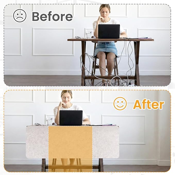 Desk Divider, Clamp On Felt Desk Privacy Panels, Acoustic Sound Absorbing Desk Partition for Office Desk, Reduce Distractions, Oatmeal, 1 Pack, 24 x 48 in