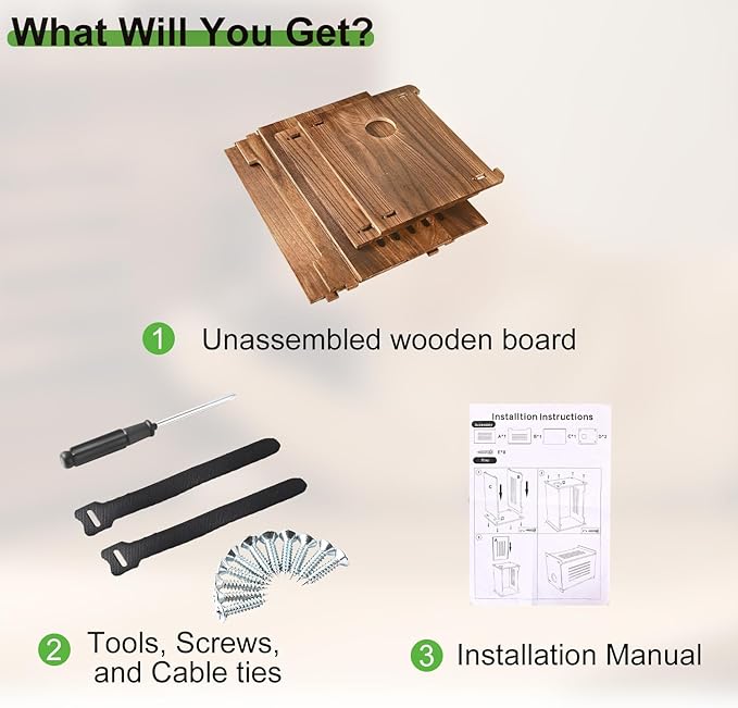 Large Wooden Router Box Hider, Wifi Router Cable Storage Box, Decorative Modem Shelf Hider Cover for Home Power Strip Cable Organization Perforated Cooling Brown