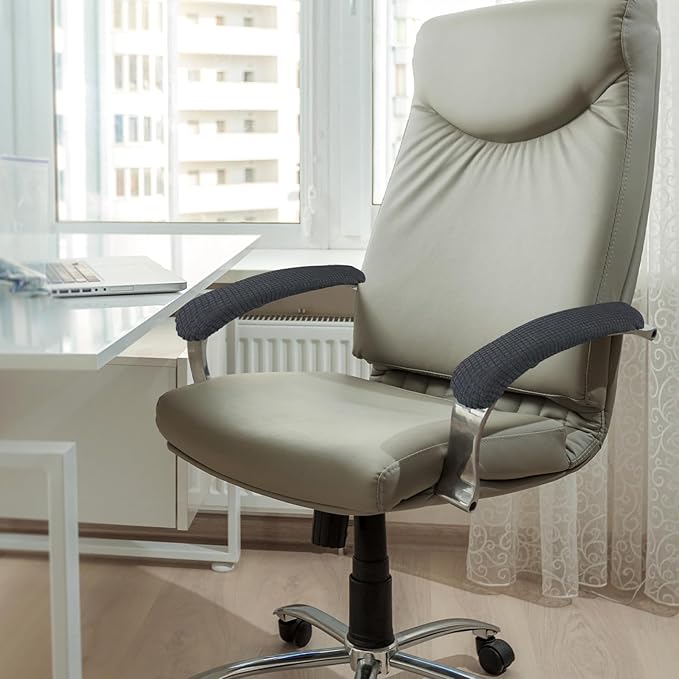 Vin Beauty Office Chair Armrest Covers, 2Pcs Office Removable Arm Rest Covering, Elastic Chair Armrest Covers, Office Seat Hand Rest Protector, Arm Covers Protectors for Office Chair(Grey)