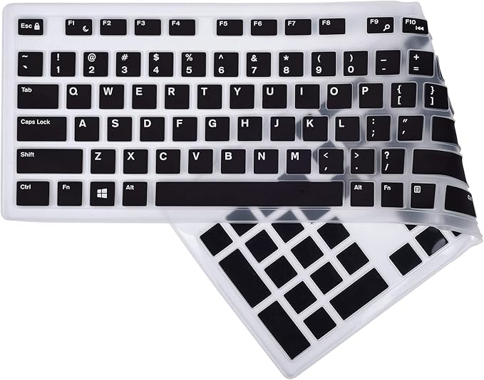 Keyboard Cover Skins Compatible with Dell KM636 KB216 Wired Keyboard & Dell Optiplex 5250 3050 3240 5460 7450 7050 & Dell Inspiron AIO 3475/3670/3477 All-in one Desktop(Black)