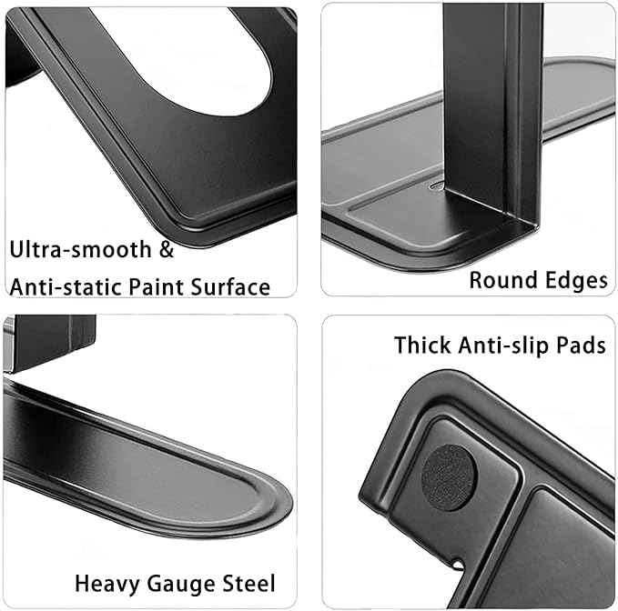 Book Ends, Heavy Duty Bookends to Hold Books, Metal Bookends for Home Office Decorative, Book Ends for Heavy Books/Movies/CDs, Black 6.5 x 5 x 5.7 in, 7 Pair/ 14Piece