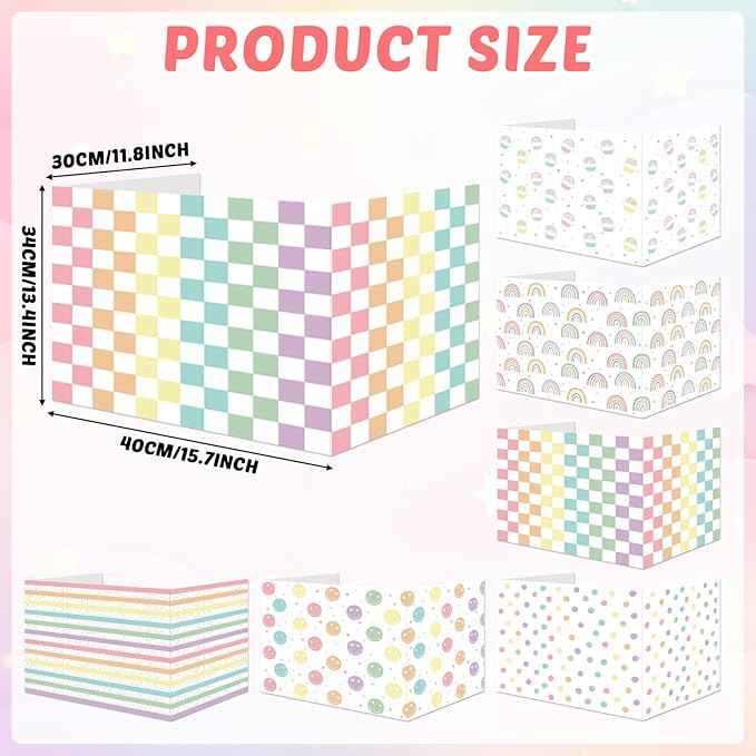 30 Pack Desk Dividers for Students Rainbow Pastel Privacy Folder for Students Waterproof Study Carrel Dividers Testing Divider Privacy Classroom Shield Folder Boards for Classroom Teacher Supplies