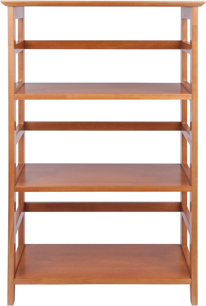 Winsome Studio 3-Tier Bookshelf, 42" in Honey Pine, Classic Display Bookcase, Functional & Stylish Shelving Unit for Convenient Home Storage in Living Room, Bedroom, Office, Dorm