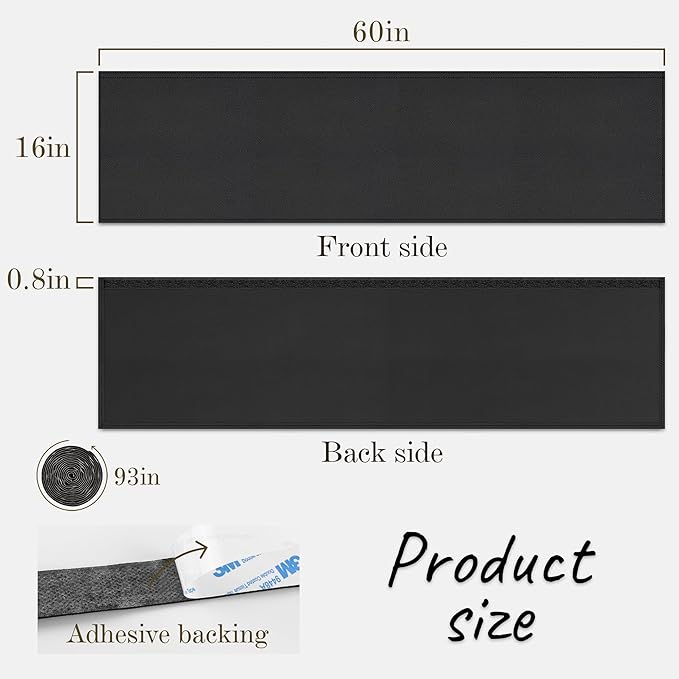 Under Desk Privacy Panel Self-Adhesive Modesty Panel Stand Up Desk Modesty Panel for Home Office or Standing Workstation, Black (60" Black)