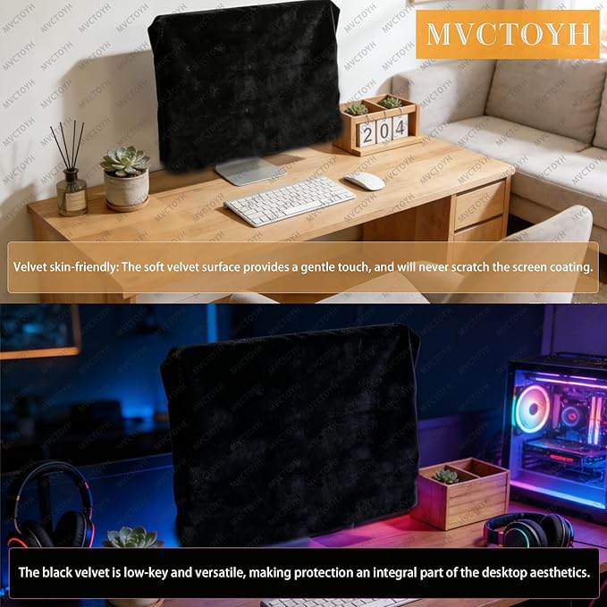 computer monitor Dust cover for All in One 27-32 inch Anti-Static Dustproof Computer Screen Protective Sleeve LCD/LED/HD Panel PC, Desktop and TV, Black