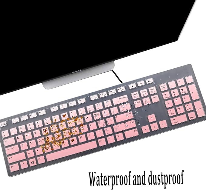 i-Tensodo 2 PCS Keyboard Cover for Dell Inspiron/Optiplex Desktop 5250 3050 3240 5460 7450 7050 3475 3670 3477 |Dell KM636 /Dell KB216 Keyboard US Layout Keyboard Cover