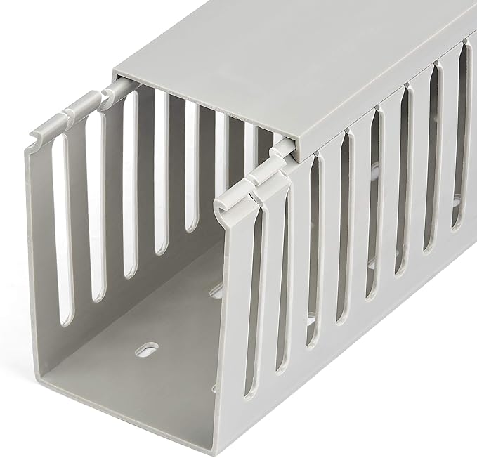 StarTech.com Open Slot Cable Management Raceway with Cover, 3"(75mm) W x 3-7/8"(10cm) H - 6.5ft(2m) Length - 1/4"(8mm) Slots, PVC Network Cord Hider/Wall Wire Duct, Max 240 Cables, UL Listed, TAA