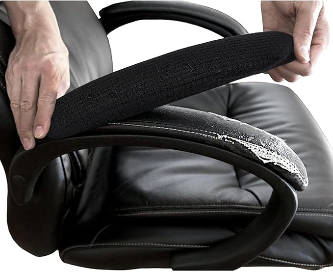 DHXYZZB Office Chair Seat Cover with Armrest Cover Universal Fit Dining Room Chair Covers Stretch Washable Waterproof Slipcover Protector for Desk Swivel Computer Chairs