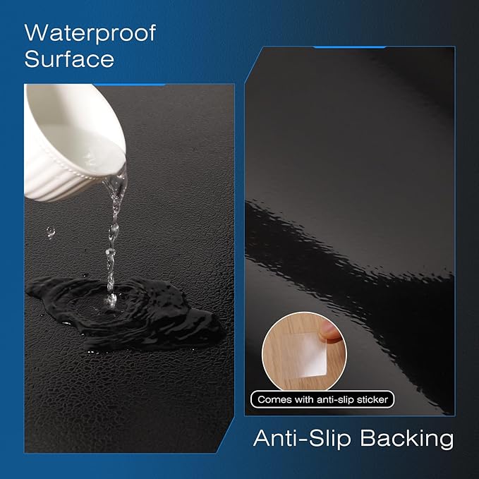 Chair Mat for Hardwood Floor, 36" x 36" Easy Glide Desk Chair Mat for Rolling Chair, Anti-Slip Floor Protector Computer Desk Mat, Vinyl Floor Mat for Gaming Room Home Office, Black