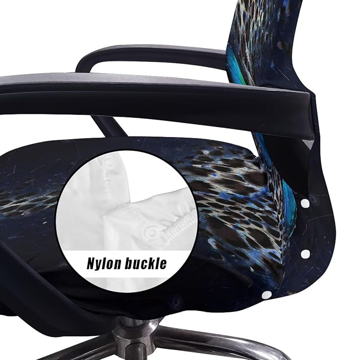 Talayituse Butterfly Leopard Print Office Chair Covers, Stretch Computer Chair Cover, Universal Boss Chair Covers Modern Simplism Style High Back Chair Slipcover, Small