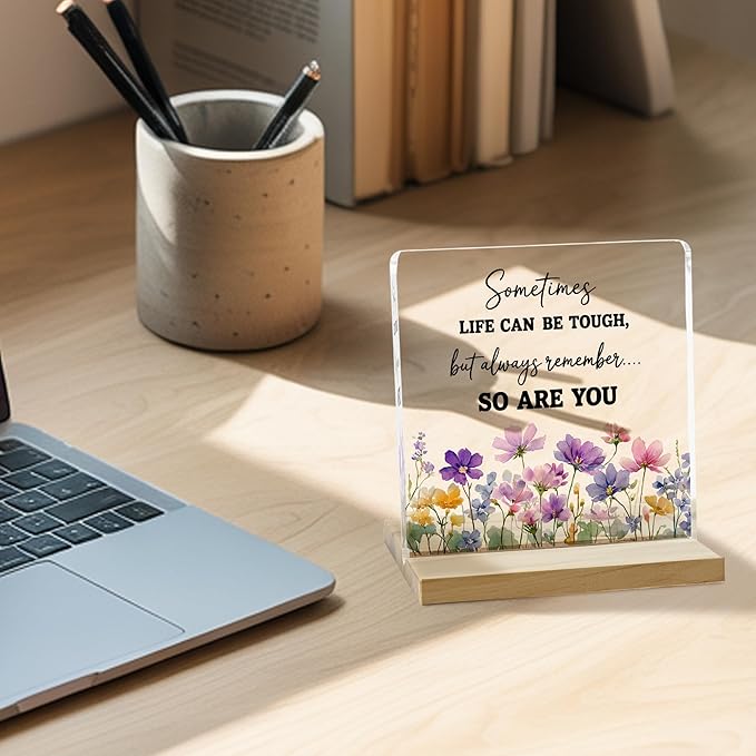 Inspirational Quotes Desk Decor Sign, Always Remember So Are You Acrylic Plaque
