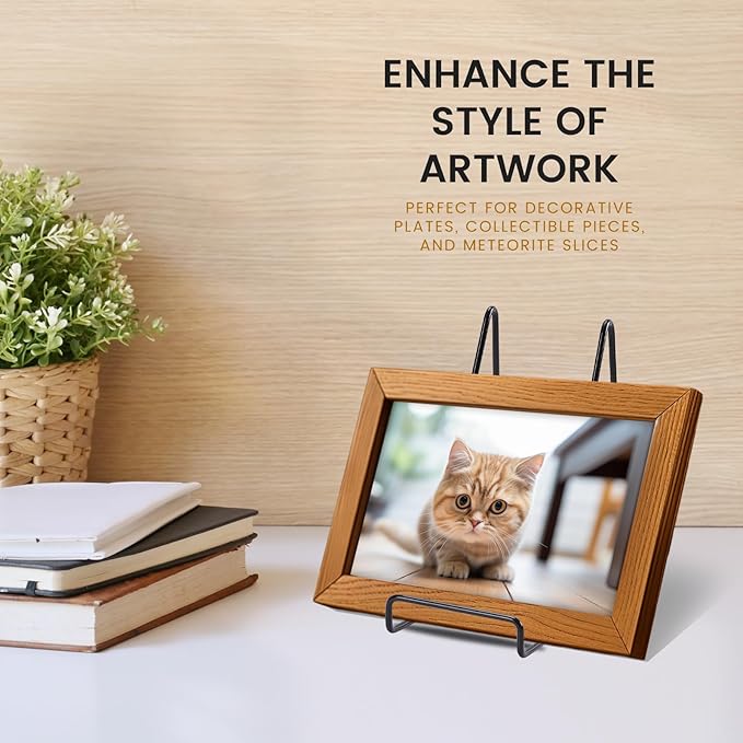 12 Pack 6 Inch Plate Stands for Display,Book Display Stand,Black Metal Decorative Plate Stand,Small Easels for Display,Suitable for Books, Desktop Art, Images, Photos,and Collages