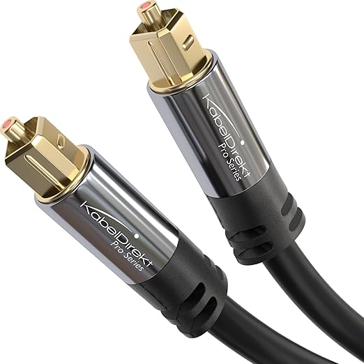 KabelDirekt TOSLINK – Optical Audio Cable – 9.8ft – Fiber Optic Cord, S/PDIF Digital Audio Optical Cable for Soundbar, Stereo Systems, Home Cinema, Xbox One/PS4 – Designed in Germany