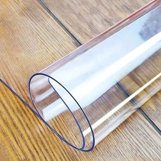 LovePads Clear Desk Mat 14 x 48 Inch, 1.5mm Thick Clear Table Protector, Waterproof Plastic Table Cover Protector, PVC Desk Protector Mat, Vinyl Desk Cover for Desktop, Coffee & Dining Table