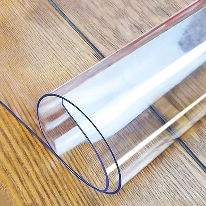 LovePads Clear Table Cover Protector, 35.4 x 63 Inch 2mm Thick Plastic Table Cover, Table Protector for Dining Room Table, Waterproof Dresser Cover Top for Kitchen, Coffee, Writing Desks