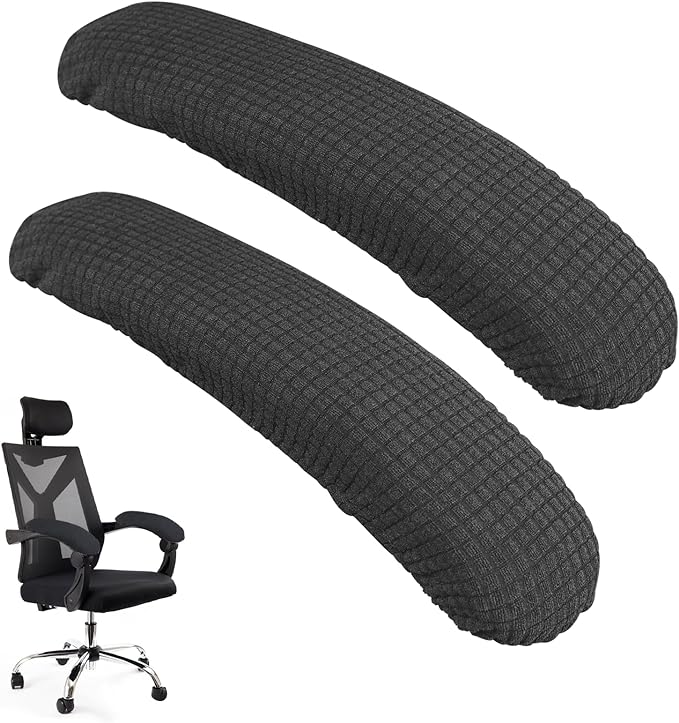 Vin Beauty Office Chair Armrest Covers, 2Pcs Office Removable Arm Rest Covering, Elastic Chair Armrest Covers, Office Seat Hand Rest Protector, Arm Covers Protectors for Office Chair(Grey)
