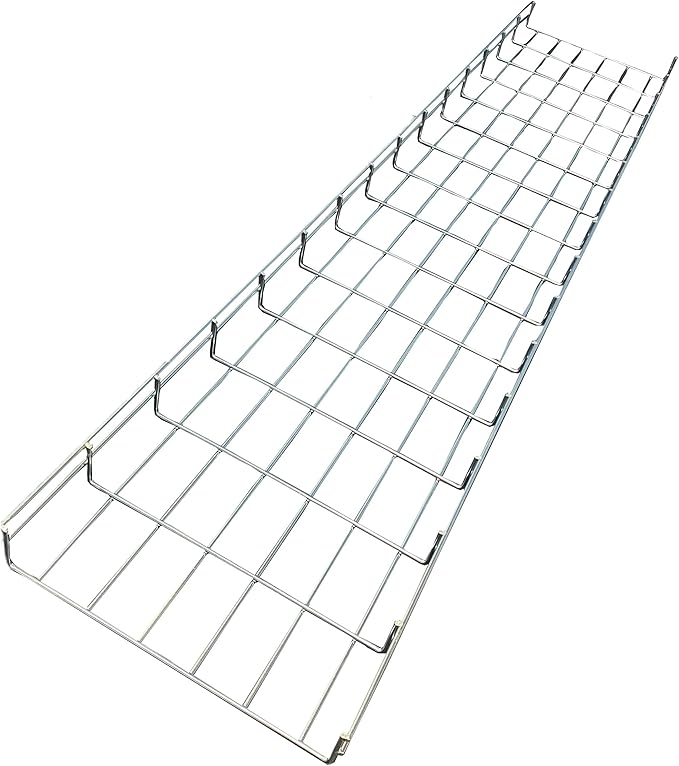 Kable Kontrol Cable Tray - 10 Feet Long x 12" W x 4” H - 44 Pcs Bulk Pack - Wire Mesh Tray Cable Management Rack Cords Organizer Cable Basket, Zinc Plated Steel NEC Approved for Network, Fiber Optic
