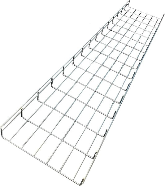 Kable Kontrol Cable Tray - 10 Feet Long x 12" W x 4” H - 10 Pcs Bulk Pack - Wire Mesh Tray Cable Management Rack Cords Organizer Cable Basket, Zinc Plated Steel NEC Approved for Network, Fiber Optic