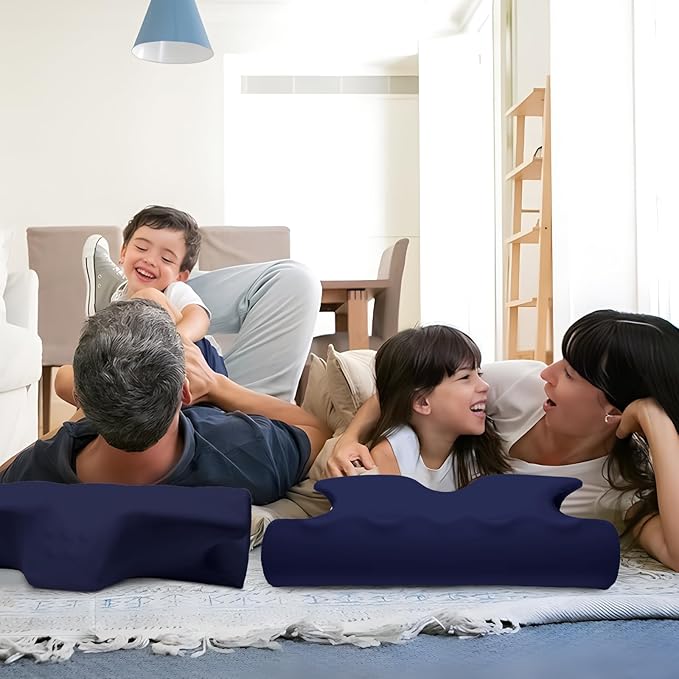 Cooling Contour Memory Foam Pillows Support Odorless Ergonomic Neck Pillow Adjustable Orthopedic Bed Pillow for Side Back Stomach Sleeper Cervical Pillow for Neck Pain Relief,with Pillowcase