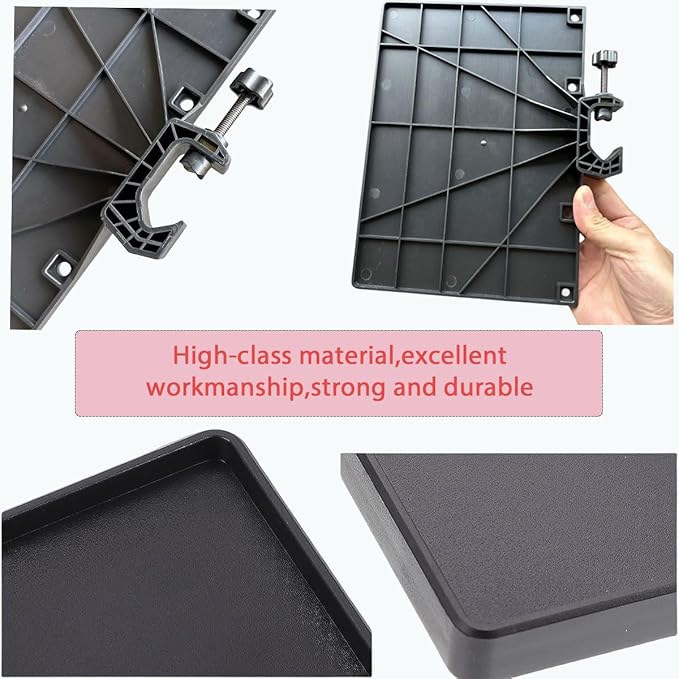2 Pcs Universal Microphone Stand Tray, Adjustable Clamp-On Rack Tray Holder Mic Rack Stand Tray for Music Sheet, Live Streaming, Karaoke, Recording, Music Stand Accessories（6.8X9.4inches）