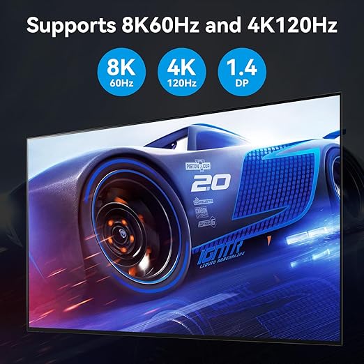 8K Displayport KVM Switch 3 Monitors 2 Computers 8K60Hz 4K120Hz DP KVM Switches Triple Monitor for 2 PC Share 4 USB 3.0 Support Extended & Copy Display Mode Wired Controller and 12V Adapter