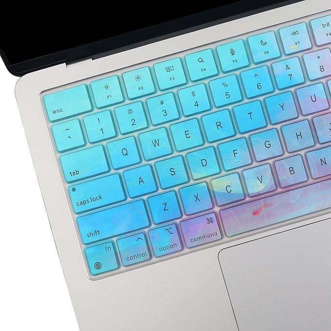 2 Pack Keyboard Cover Skin for 2026-2023 MacBook Air 13" 15" M5 M4 M3 M2, 2026-2021 MacBook Pro 14" 16" M5 M4 M3 M2 M1 Pro/Max, 14.2" 16.2" MacBook Pro /13.6" 15.3" MacBook Air, US, Stylish Colorful