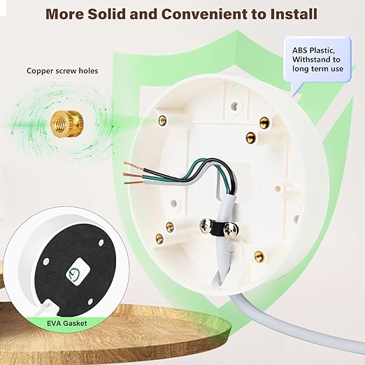 Power Cable and Plug-in Mount for Floodlight Cams Compatible with Floodlight Cam Wired Pro/Plus, Blink Wired Floodlight Camera, Electrical Box with 20ft Weatherproof Cable -(2in1 Mount and Cord Set)