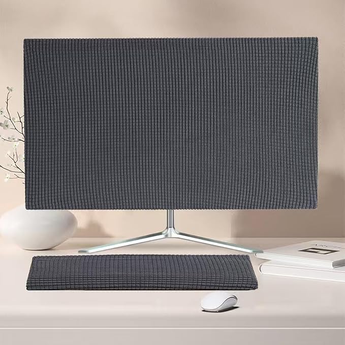 Monitor Dust Cover Keyboard Covers Case Anti-Static Dustproof Protective Cover for LCD/LED/HD Panel Case Computer Sleeve Compatible with PC, Desktop and TV (Dark Grey, 27-30inch)