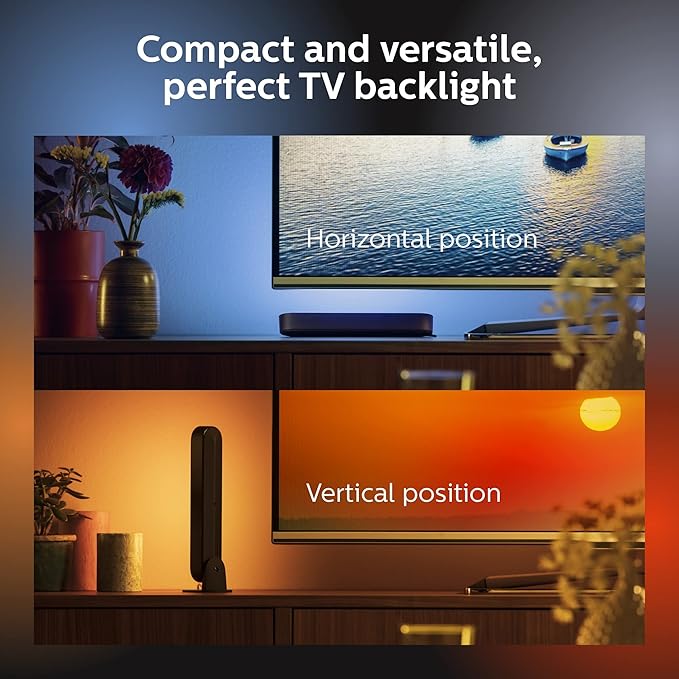 Philips Hue Smart Play Light Bar Base Kit, Black - White & Color Ambiance LED Color-Changing Light - 1 Pack - Requires Bridge - Control with App - Works with Alexa, Google Assistant and Apple HomeKit