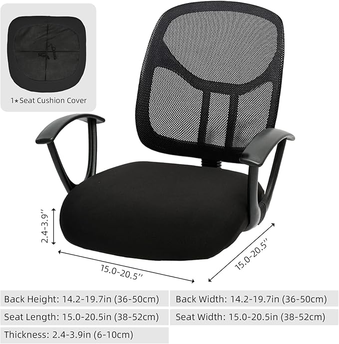 DIVA EN CAMINO DEC Stretchable Desk Office Chair Seat Cushion Covers - Universal Spandex Computer Chair Slipcover - Removable Washable Cushion Protectors for Dogs, Cats, Pets