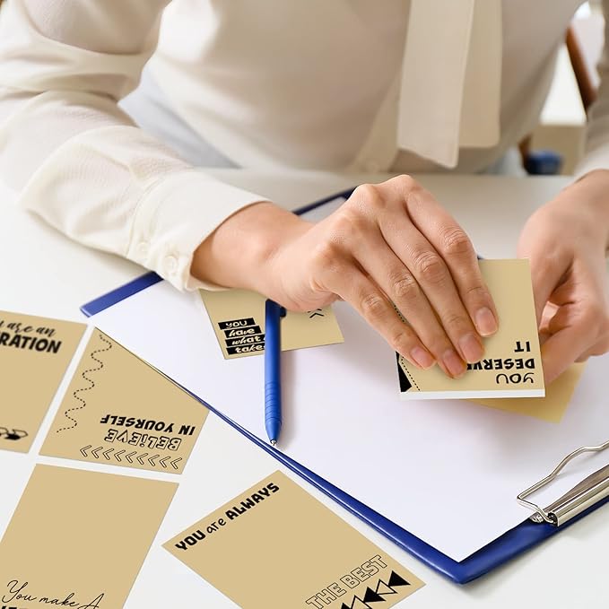 12 Pieces Empowering Sticky Note Pads 3" x 4" Motivational Educator Sticky Notes Inspirational Self Stick Note Pad Funny Sticky Notepad Appreciation Gifts for Teacher Office Student (Minimalist)