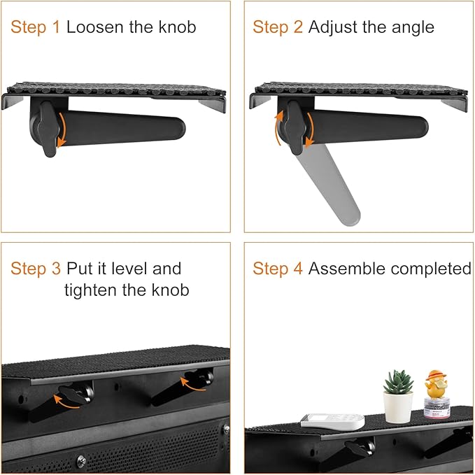 Bracwiser No Drill TV Top Shelf 16.7 inch Wide Monitor Top Mounting Bracket Platform Holds Speaker, AV Receiver, Media Box, Game Console and More, CS106XM