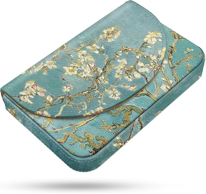 Business Card Holder，PU Leather Business Card Case Color Printing Pattern Card Holder Wallet，Pockets Magnetic Credit Card Holders for Men and Women，Green Tree