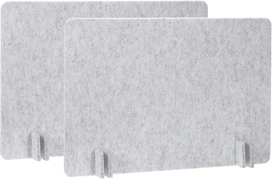 PATIKIL Desk Divider, 2 Set 24 x 16 Inch Acoustic Freestanding Desk Divider Desk Privacy Panel with 8 Pcs Support Feet for Library Office Workstation, Light Grey