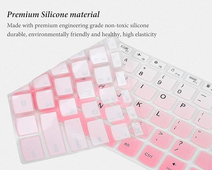 Keyboard Cover for Lenovo Flex 5 14 2-in-1 Laptop, Lenovo Idepad S540 14",Lenovo IdeaPad 5 14 inch, Lenovo Ideapad Flex 5 5i 14/Yoga 7i 5i 14/ThinkBook 14 14S G2 Keyboard Skin-Gradual Pink