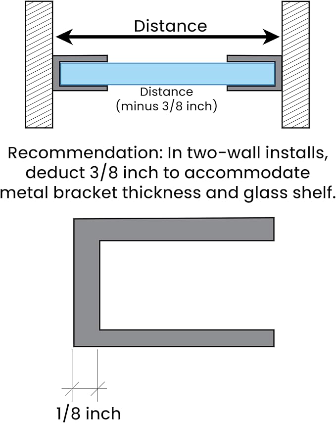 Dulles Glass Floating Shelf Brackets, Rounded Clamps Heavy Duty, Oil Rubbed Bronze, for Glass, Wood, Acrylic Wall Mounted Shelf Support. 1 Piece.