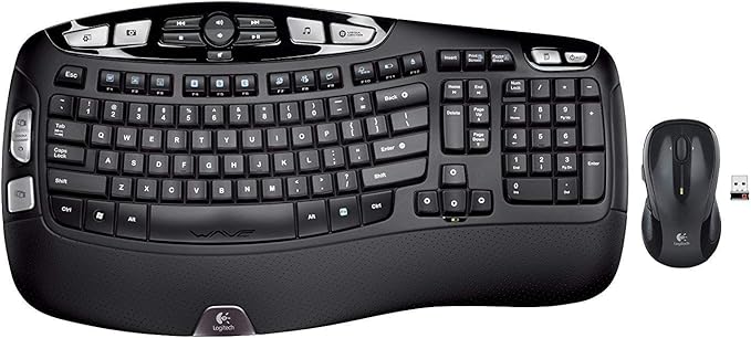 Logitech MK550 Wireless Wave K350 Keyboard and Mouse Combo - Long Battery Life, Ergonomic Wave Design