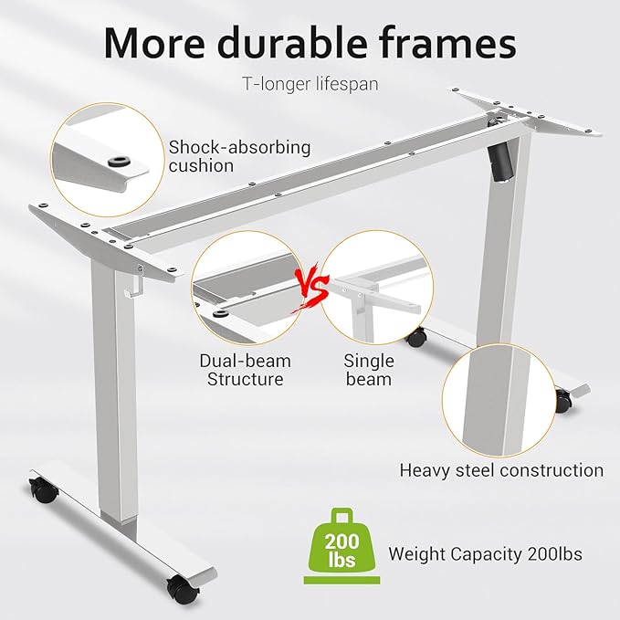 farexon Electric Standing Desk Adjustable Height, 71 x 28 Inch Sit Stand up Desk with Large Mouse Pad, Double Metal Hook,4 Wheels,4 Memory Preset Heights Home Office Computer Desk,Oak Grey