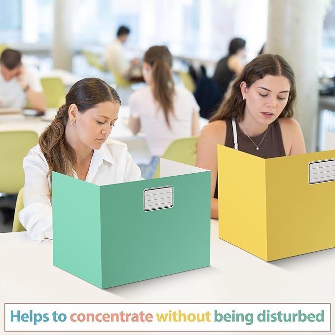Sabary 24 Pack Privacy Folders for Students Desk Dividers Testing Dividers Standard School Privacy Coated Cardboard for Classroom Teacher Supplies Keep Eyes from Roving(Vibrant,Multicolor)