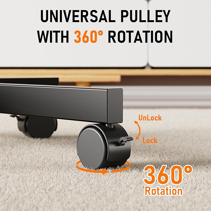 Mobile TV Cart Rolling TV Stand for 23-60 Inch LCD LED OLED Flat Curved Screens up to 88 lbs, Height Adjustable Portable TV Cart with Shelf/Wheels, Outdoor TV Stand Mount, Max VESA 400x400mm, Black