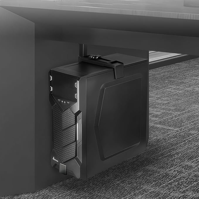 Under Desk Leg PC Mount,Adjustable Height and Width,CPU Holder Under Desk Table Beam PC Mount Bracket Computer Tower Wall and Under Counter Holder
