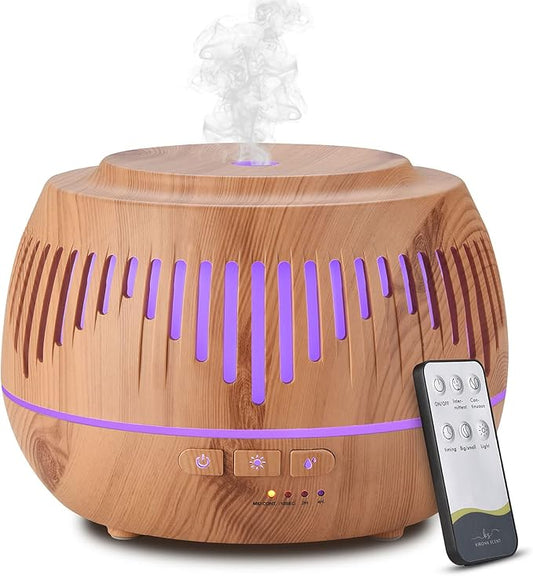 Humidifiers for Bedroom Large Room Home Baby Kids Whole House Hotel Office Desk Plant,500ml Cute Aromatherapy Portable Ultrasonic Cool Mist Humidifier with Essential Oil Diffuser Light Remote