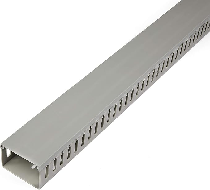 StarTech.com Open Slot Cable Management Raceway with Cover, 3"(75mm) W x 2"(50mm) H - 6.5ft(2m) Length - 1/4"(8mm) Slots, PVC Network Cable Hider/Wall Wire Duct, Max 180 Cables, UL Listed, TAA