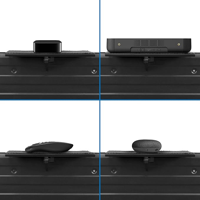 Mount-It! Above TV Shelf for Wall Mounted TV – Adjustable No-Drill TV Top Shelf for Cable Box & Streaming Devices – 12” Compact Flat Screen TV Shelf Mount with Anti-Slip Surface, 13.2 lb Capacity