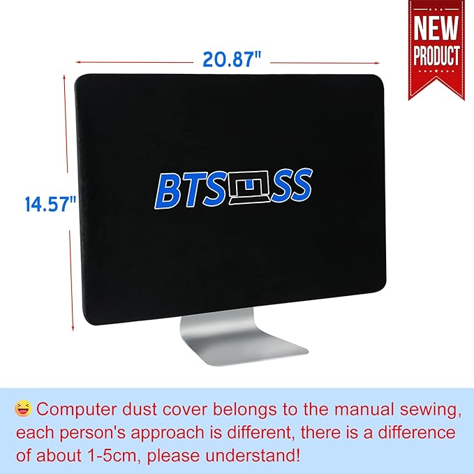 21.5" 22" 23" 24" Computer Monitor Dust Cover,Black Screen Protective Sleeve Compatible with iMac 21.5-24 Inch Desktop Computer, Anti-Static Dustproof LCD/LED/HD Panel Case,Velvet
