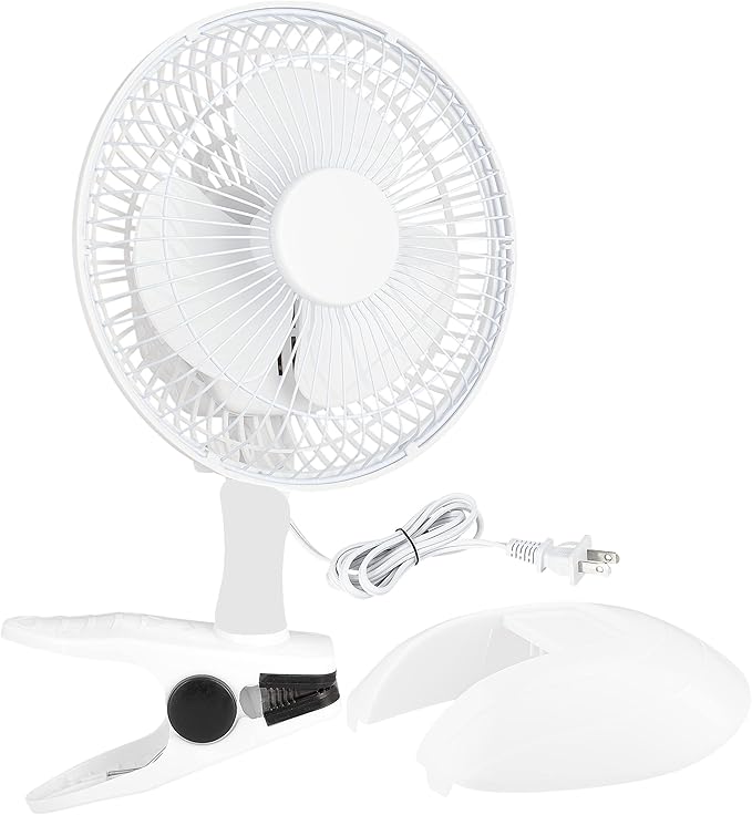 RamPro Portable Desk and Clip on Fan, 6 Inch Fans Small and Quiet Plug In, Small Personal Cooling Fan for Desk Home Bedroom Office, 2 Speed, Adjustable Tilt, White
