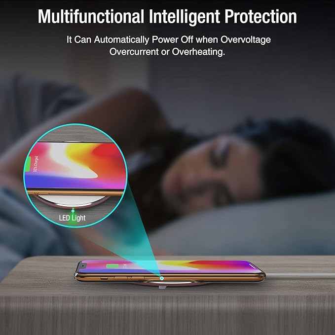 TOZO W1 New Anti-Slip Aircraft-Grade Aluminum Wireless Charger 15W Max Fast Wireless Charging Pad Compatible with iPhone 17/17 Pro/17 Pro Max/Air/16/15/14/SE Series, Samsung Galaxy S25/S24/S23