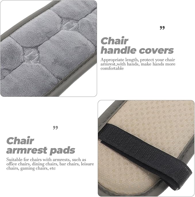 Garneck Office Chair Arm Covers Elastic Comfortable Chair Armrest Pad Grey Gaming Armrest Cushion Pillow Cover Support for Elbow Forearms Office Home