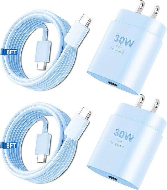 iPhone 16 15 17 Pro Max Charger 30W Type C Chargers USB C Fast Charger Block iPhone 16 Chargers Fast Charging with 8FT C Charging Cable for iPhone 17/17 Pro Max/16/16 Pro Max/15/15 Pro/iPad/Samsung